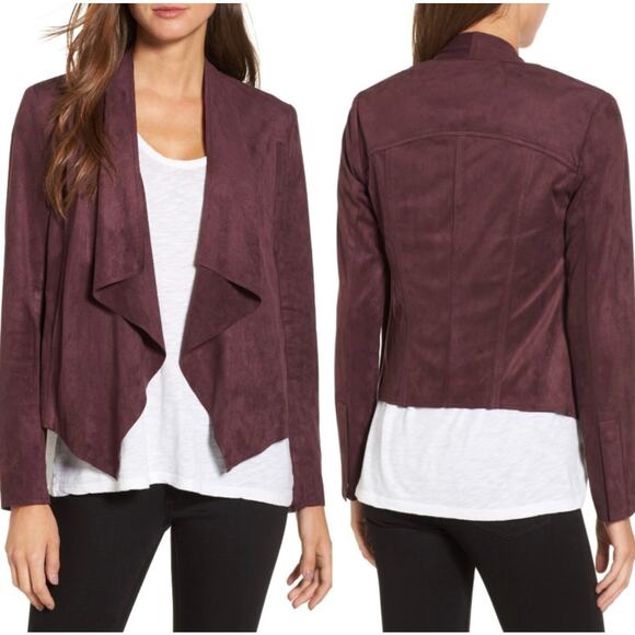 Kut from the Kloth Jacket Women's XS Burgundy Tayanita Faux Suede Blazer - Picture 2 of 6